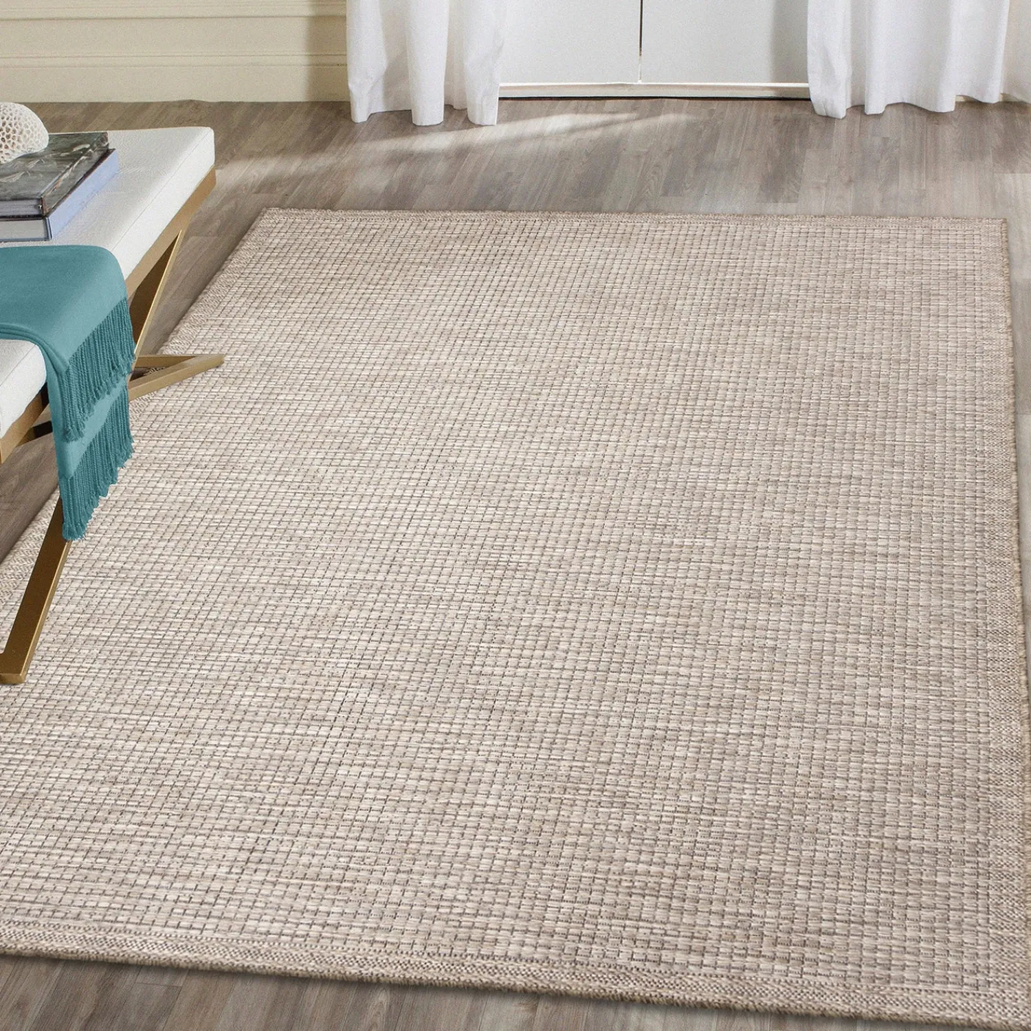 Plow & Hearth Area Rugs>Indoor/Outdoor Beachcomber Texture Rug, 7'10" x 9'10" Natural
