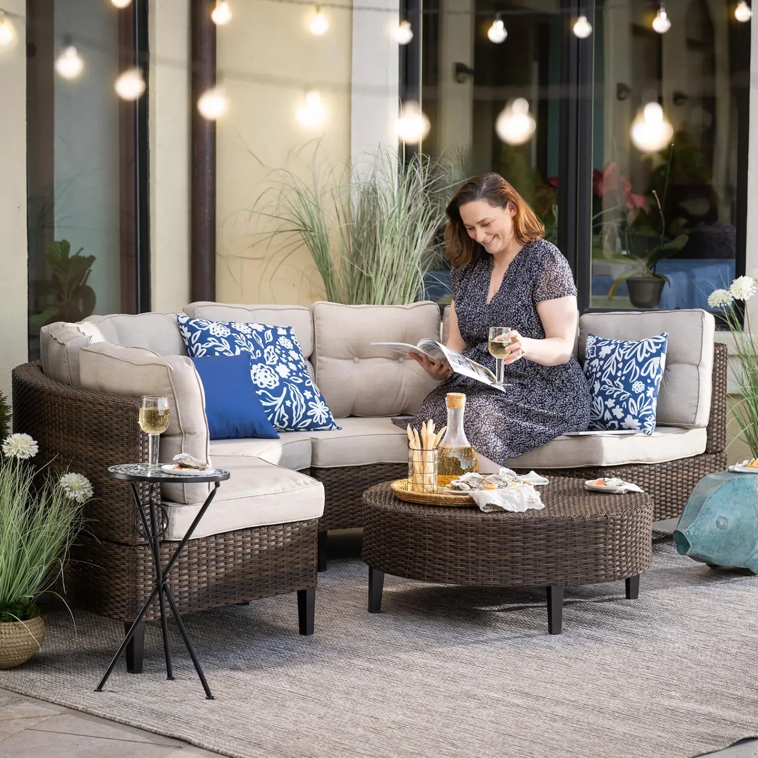 Plow & Hearth Area Rugs>Indoor/Outdoor Beachcomber Texture Rug, 7'10" x 9'10" Natural