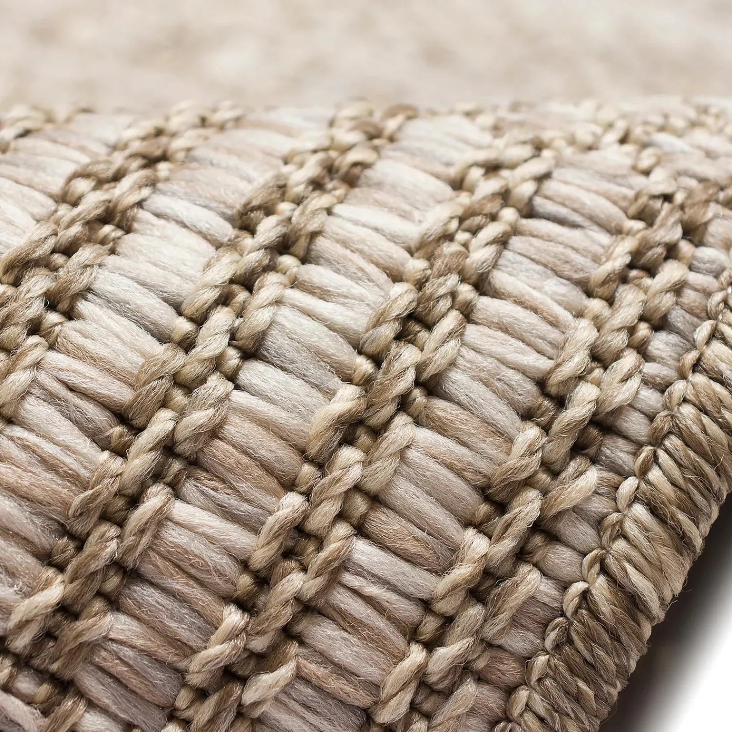 Plow & Hearth Area Rugs>Indoor/Outdoor Beachcomber Striped Rug, 5'3" x 7'3" Natural