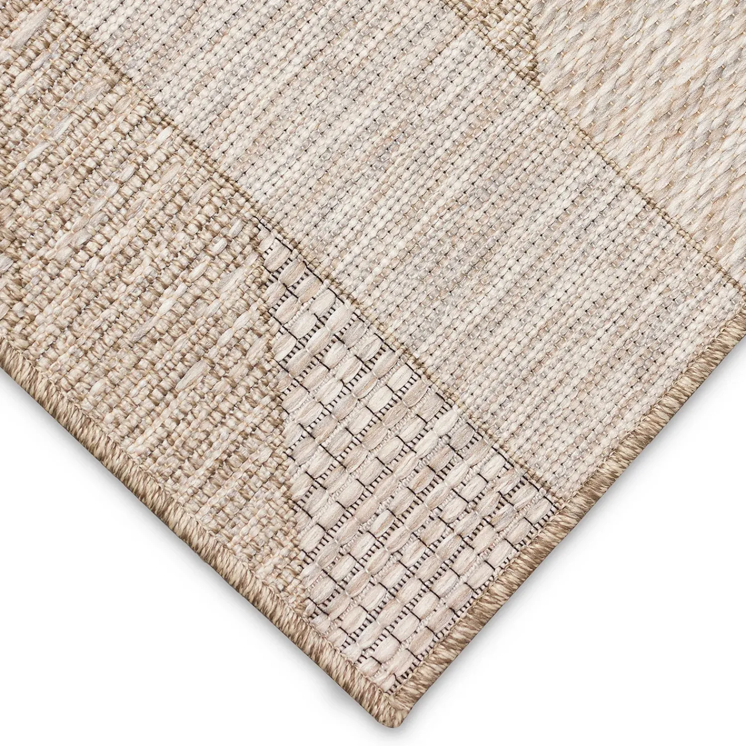 Plow & Hearth Area Rugs>Indoor/Outdoor Beachcomber Angles Rug, 5'3" x 7'3" Natural