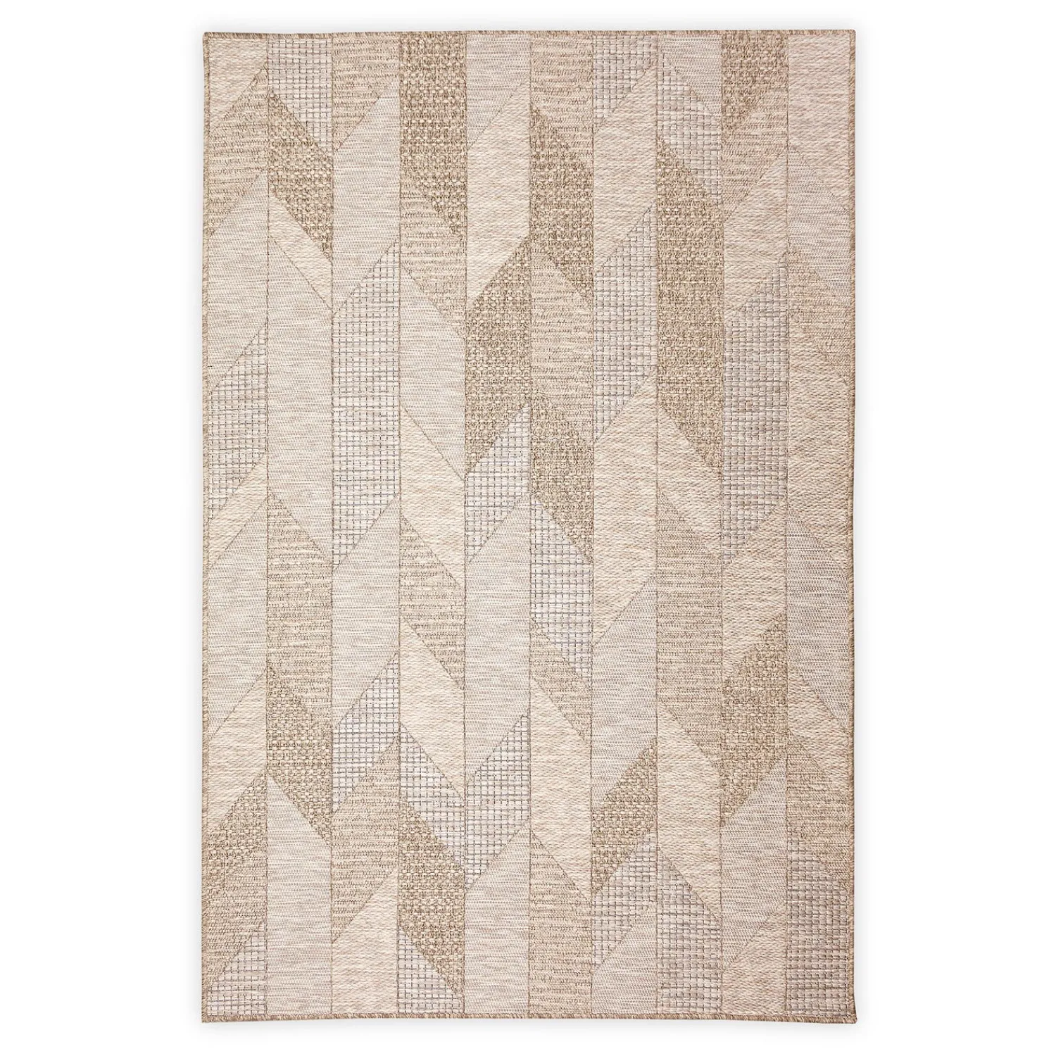 Plow & Hearth Area Rugs>Indoor/Outdoor Beachcomber Angles Rug, 5'3" x 7'3" Natural