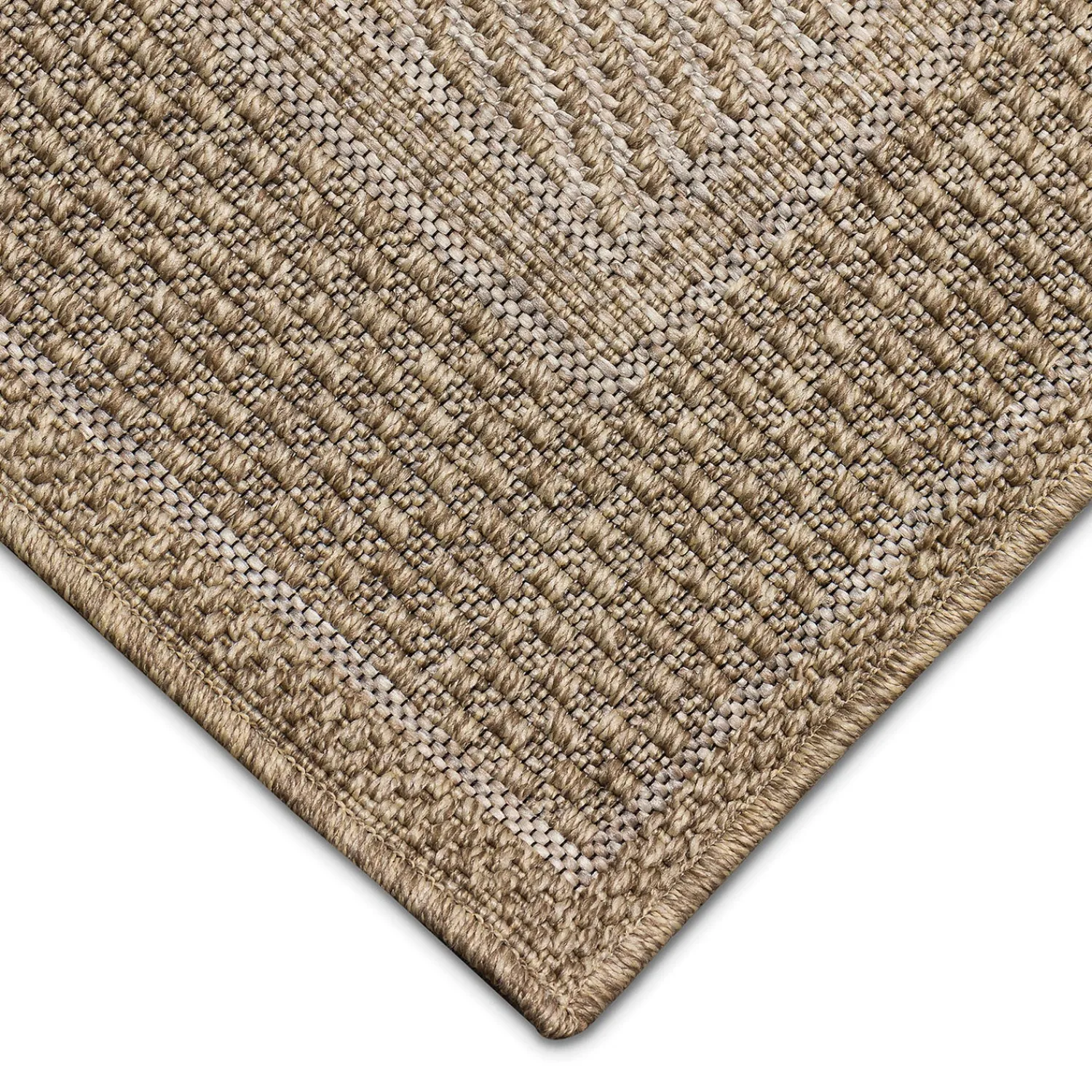 Plow & Hearth Area Rugs>Indoor/Outdoor Beachcomber Border Rug, 6'6" x 9'4" Natural