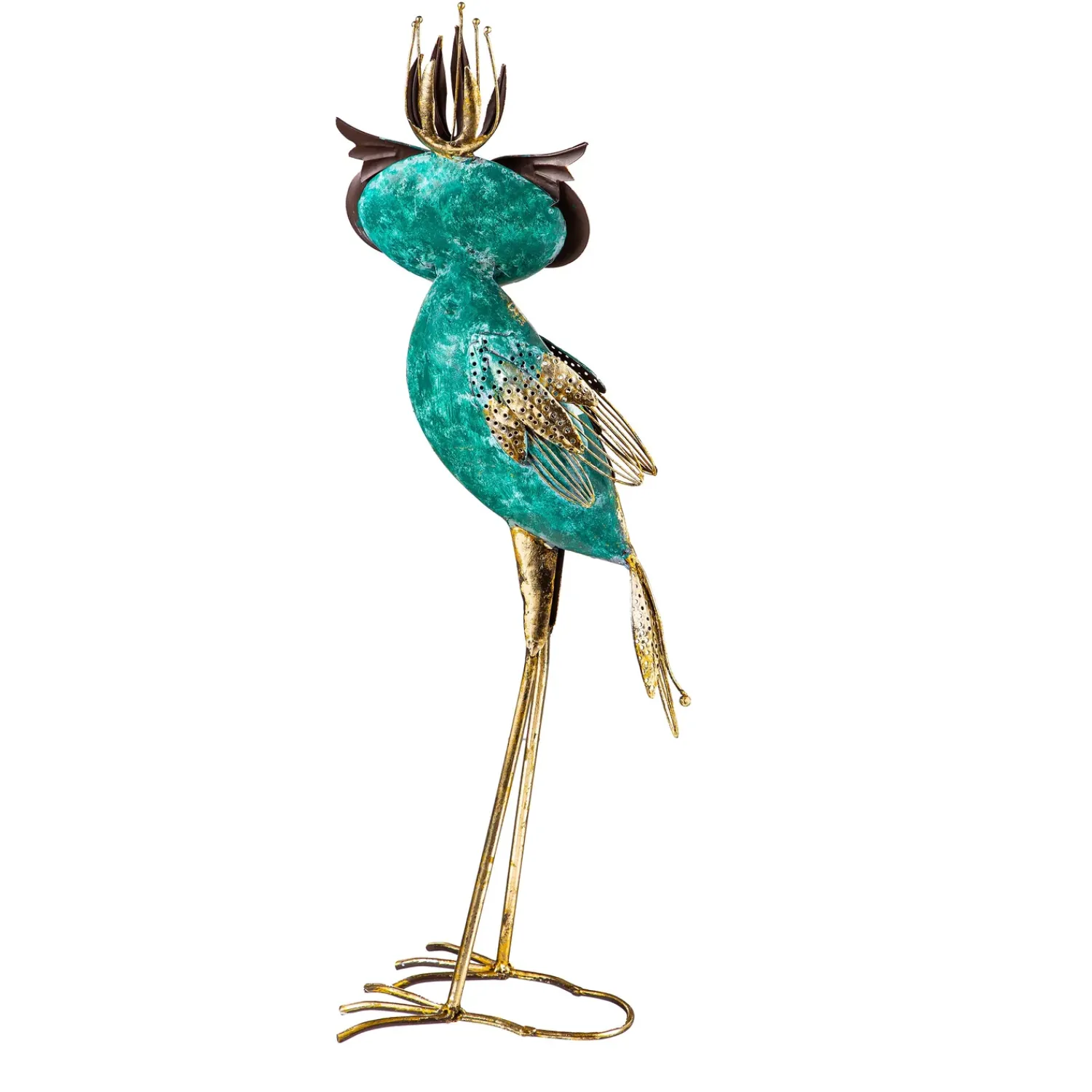 Plow & Hearth Garden Statues>Indoor/Outdoor Blue and Gold Regal Owl Garden Statue
