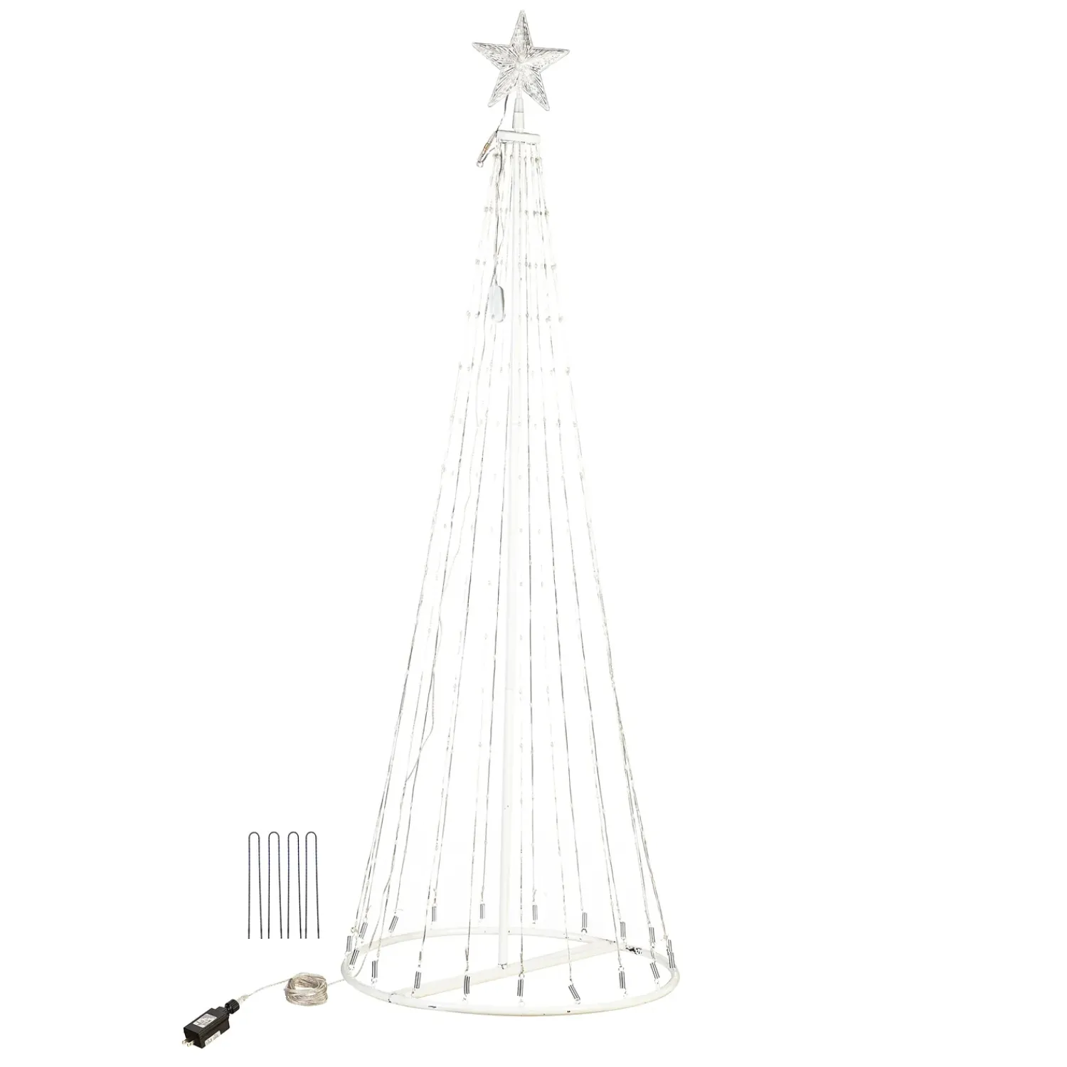 Plow & Hearth Lighted Trees & Garlands>Indoor/Outdoor Christmas Tree Cone with Multicolor Lights, Tall