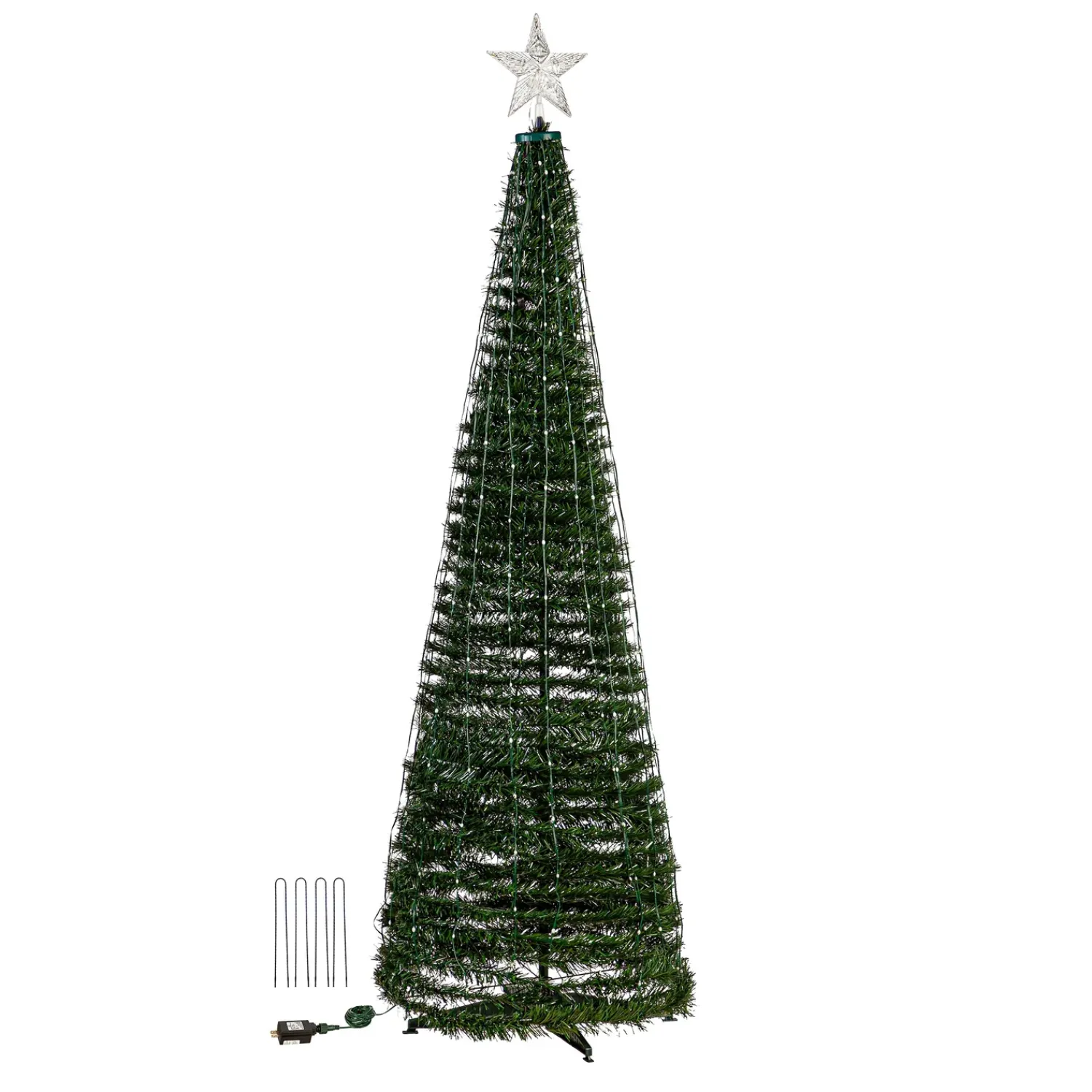 Plow & Hearth Lighted Trees & Garlands>Indoor/Outdoor Christmas Tree With Multicolor Lights, 71"