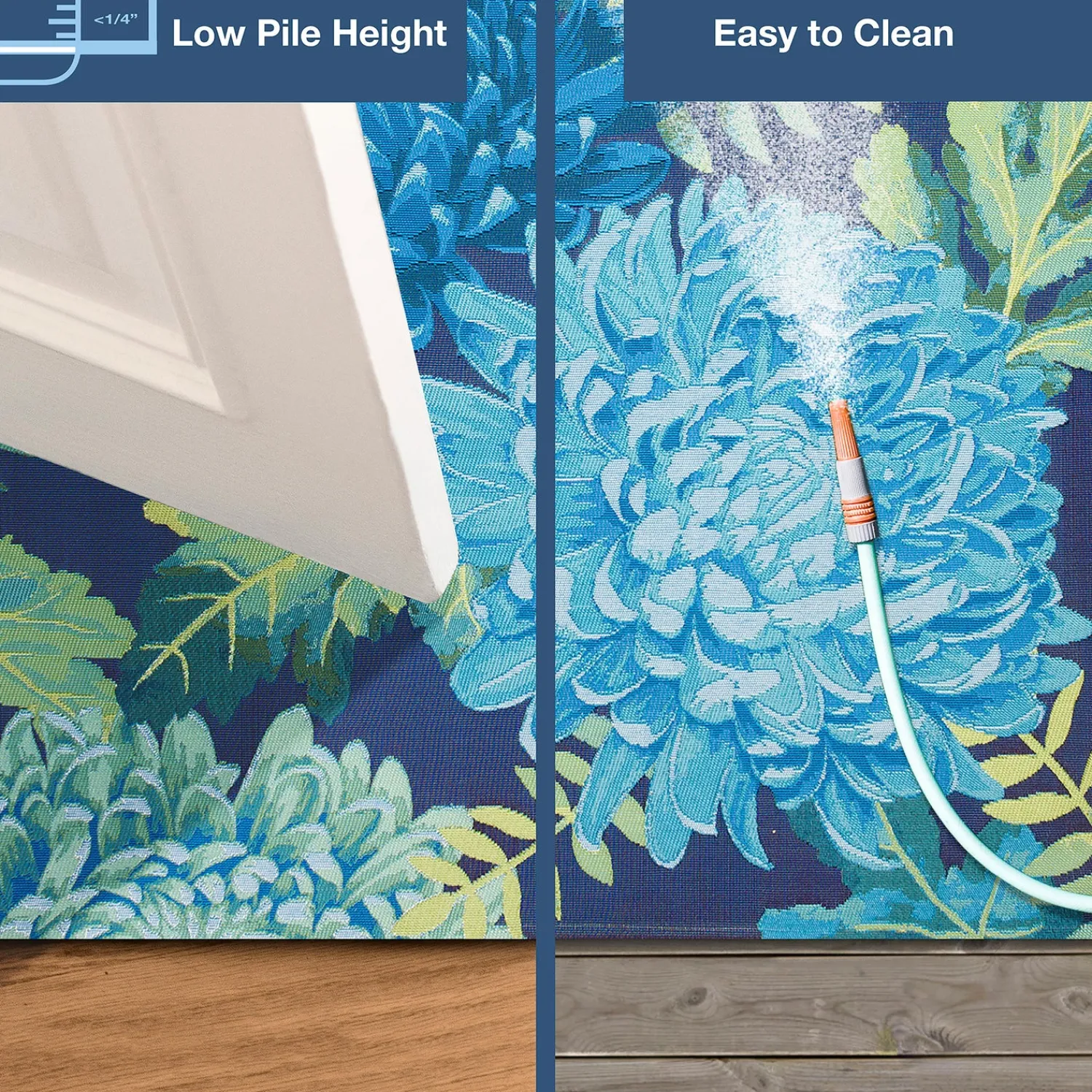 Plow & Hearth Area Rugs>Indoor/Outdoor Chrysanthemum Polypropylene Rug, 39" x 59"