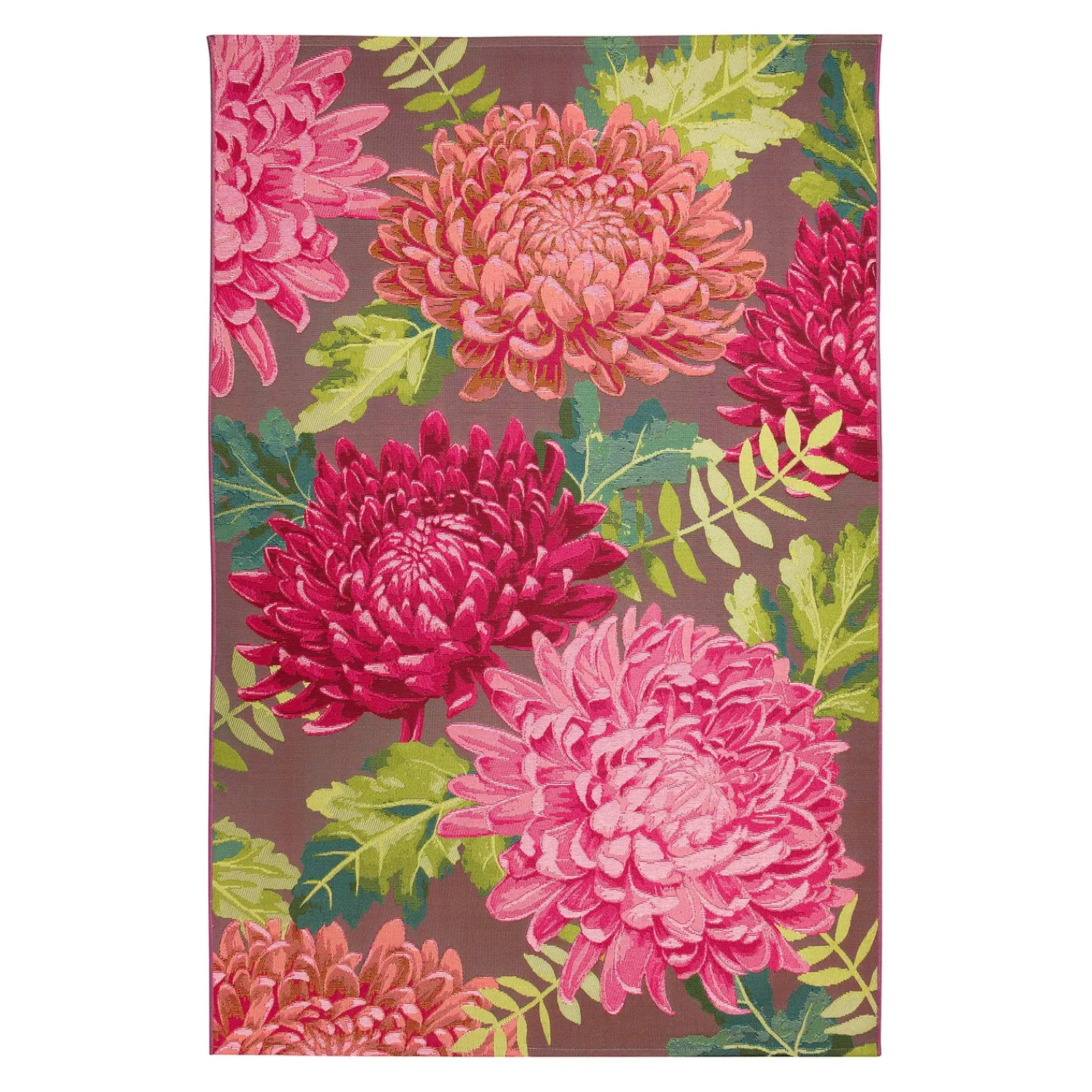 Plow & Hearth Area Rugs>Indoor/Outdoor Chrysanthemum Polypropylene Rug, 4'10" x 7'6"