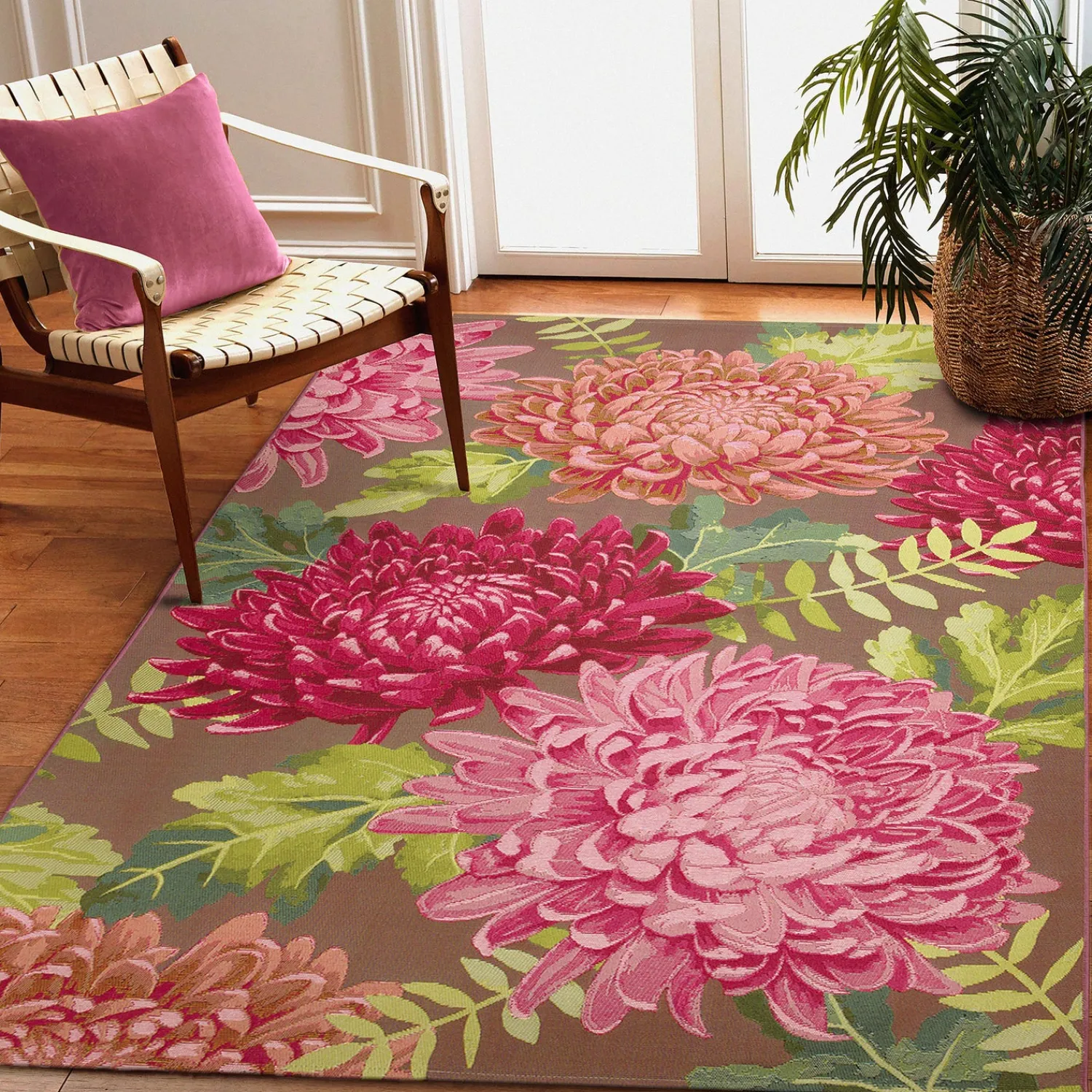 Plow & Hearth Area Rugs>Indoor/Outdoor Chrysanthemum Polypropylene Rug, 7'10" x 9'10"