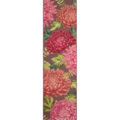 Plow & Hearth Runners>Indoor/Outdoor Chrysanthemum Polypropylene Rug, 23" x 7'6" Runner
