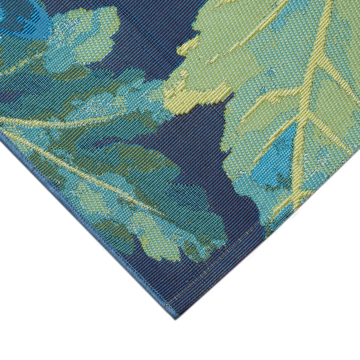 Plow & Hearth Runners>Indoor/Outdoor Chrysanthemum Polypropylene Rug, 23" x 7'6" Runner