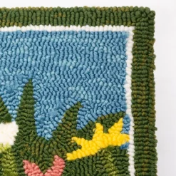 Plow & Hearth Hooked Rugs>Indoor/Outdoor Daisy Walk Hooked Polypropylene Accent Rug