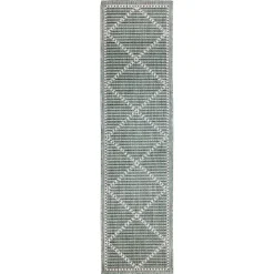 Plow & Hearth Runners>Indoor/Outdoor Diamonds Rug, 23" x 7'6" Runner