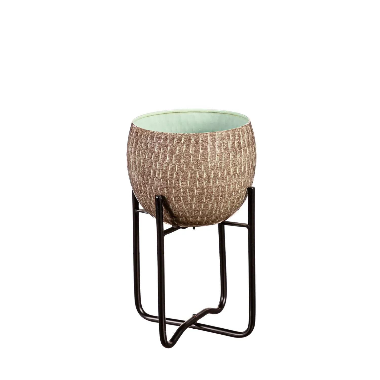 Plow & Hearth Planters & Plant Stands>Indoor/Outdoor Distressed Green and Brown Planters, Set of 2