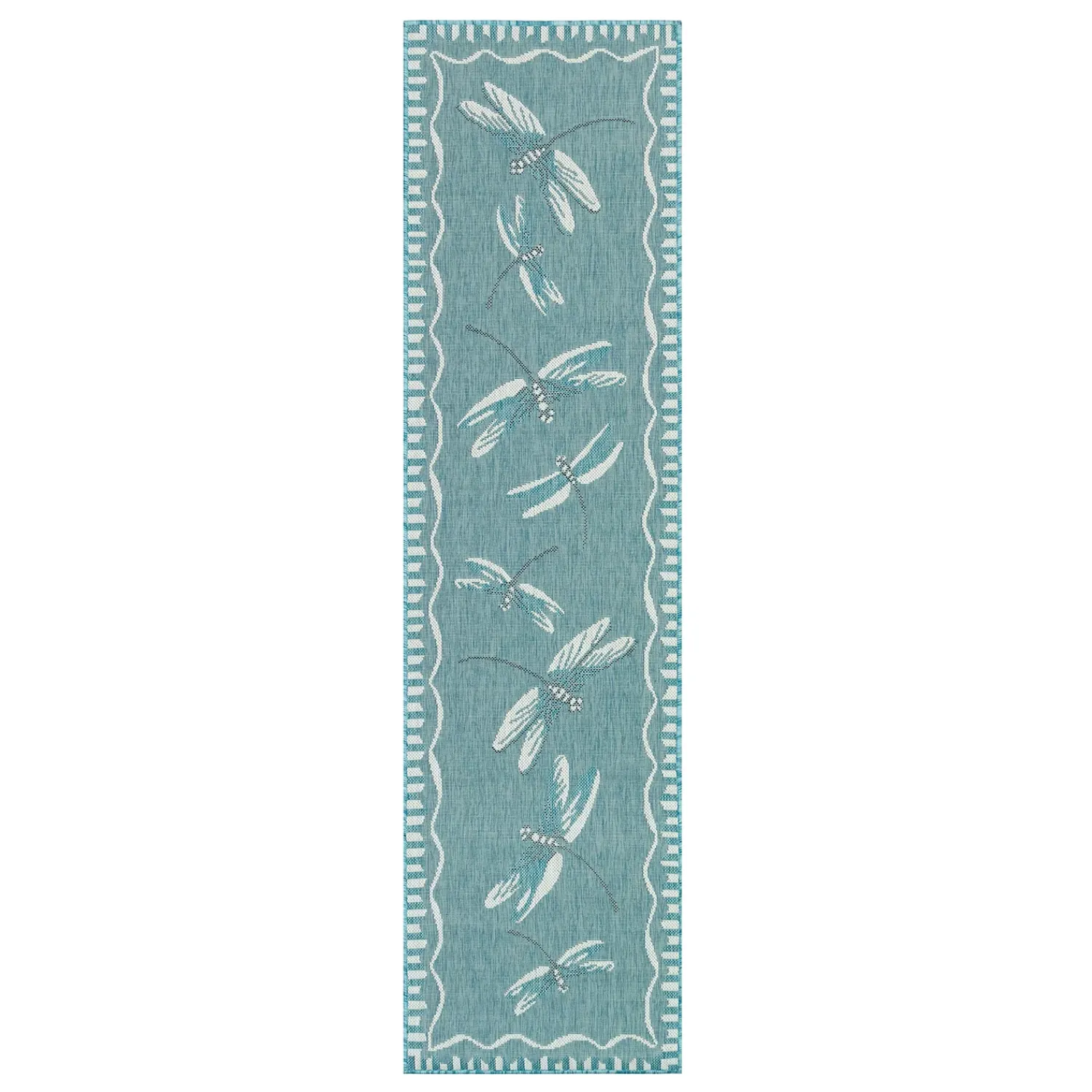 Plow & Hearth Runners>Indoor/Outdoor Dragonfly Rug, 23" x 7'6"