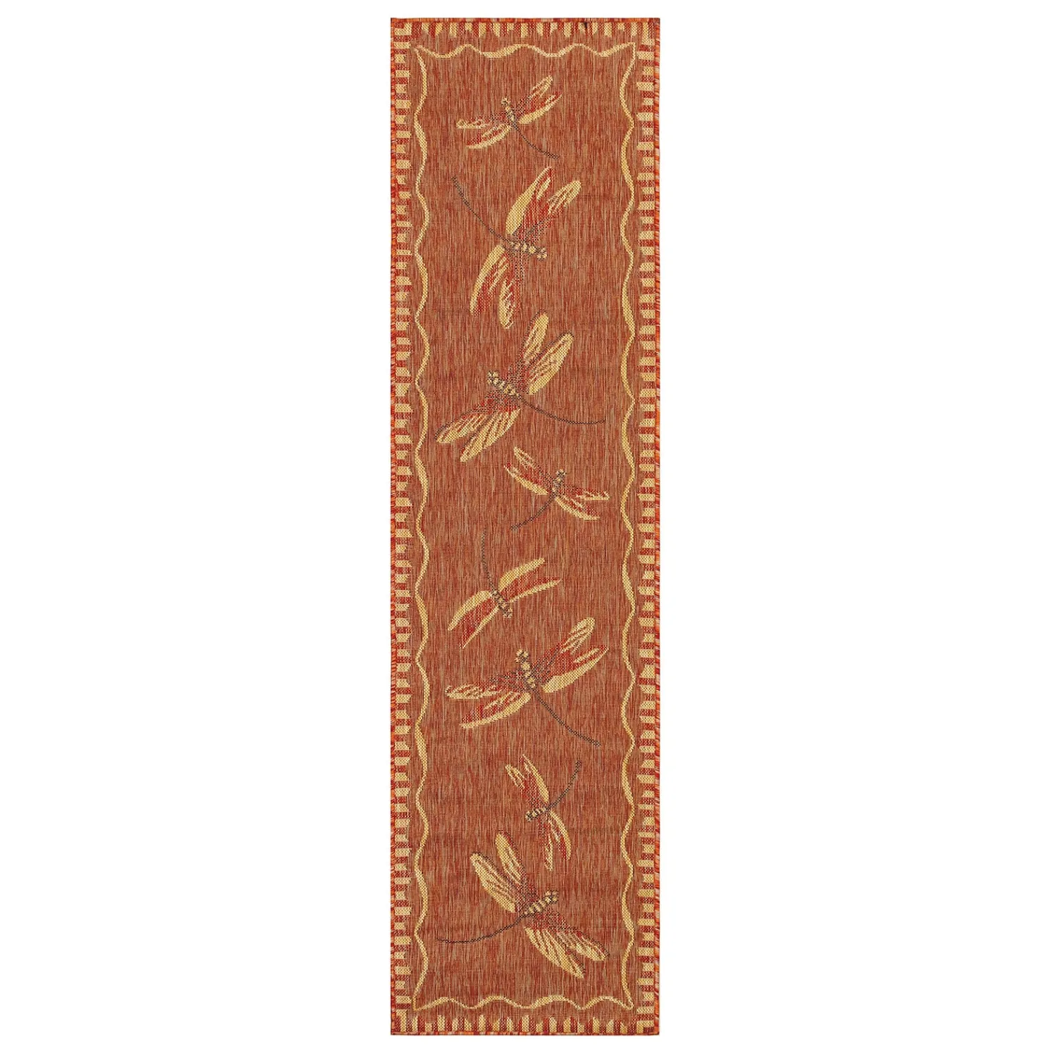Plow & Hearth Runners>Indoor/Outdoor Dragonfly Rug, 23" x 7'6"