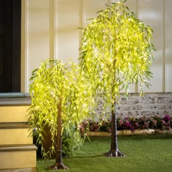 Plow & Hearth Lighted Trees & Garlands>Indoor/Outdoor Electric Lighted Green Willow Tree, 6'H
