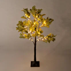 Plow & Hearth Lighted Trees & Garlands>Indoor/Outdoor Electric Lighted Moss Oak Tree, 4'H with 108 lights