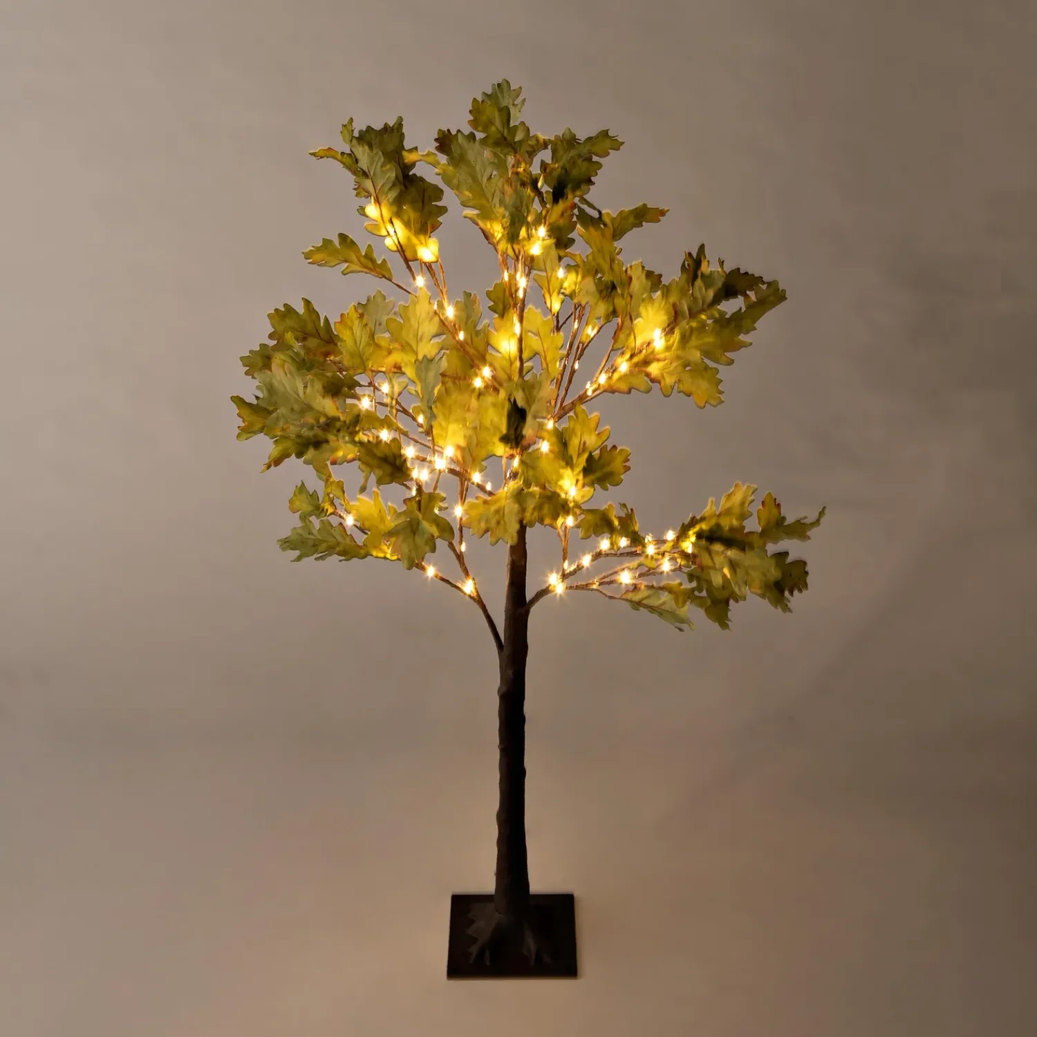 Plow & Hearth Lighted Trees & Garlands>Indoor/Outdoor Electric Lighted Moss Oak Tree, 4'H with 108 lights