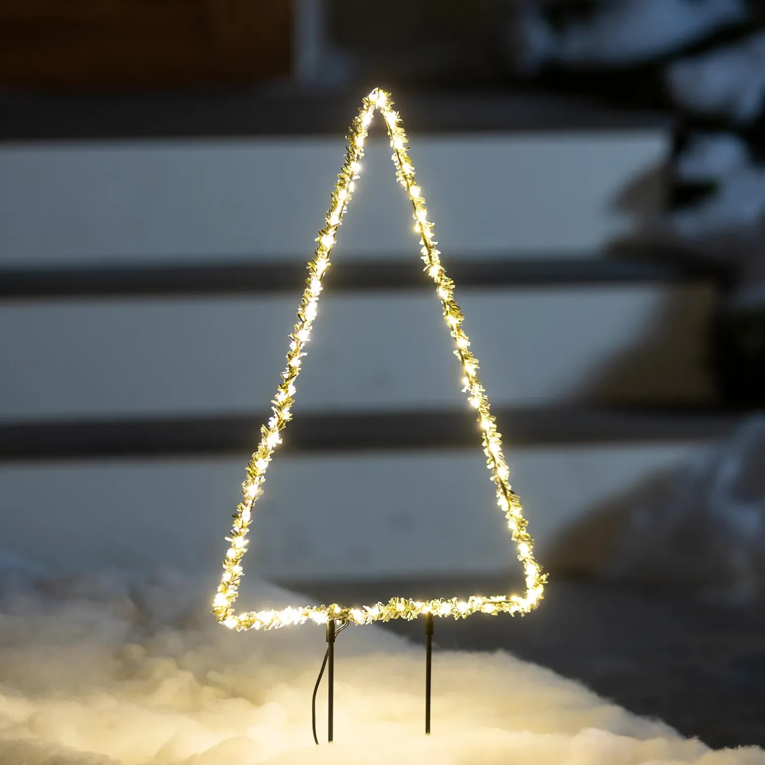 Plow & Hearth Garden Stakes|Lighted Garden Decorations>Indoor/Outdoor Electric Lighted 18"H Frosted Greens Holiday Tree