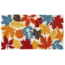 Plow & Hearth Hooked Rugs>Indoor/Outdoor Fall Leaves Hooked Polypropylene Accent Rug 24"x42"