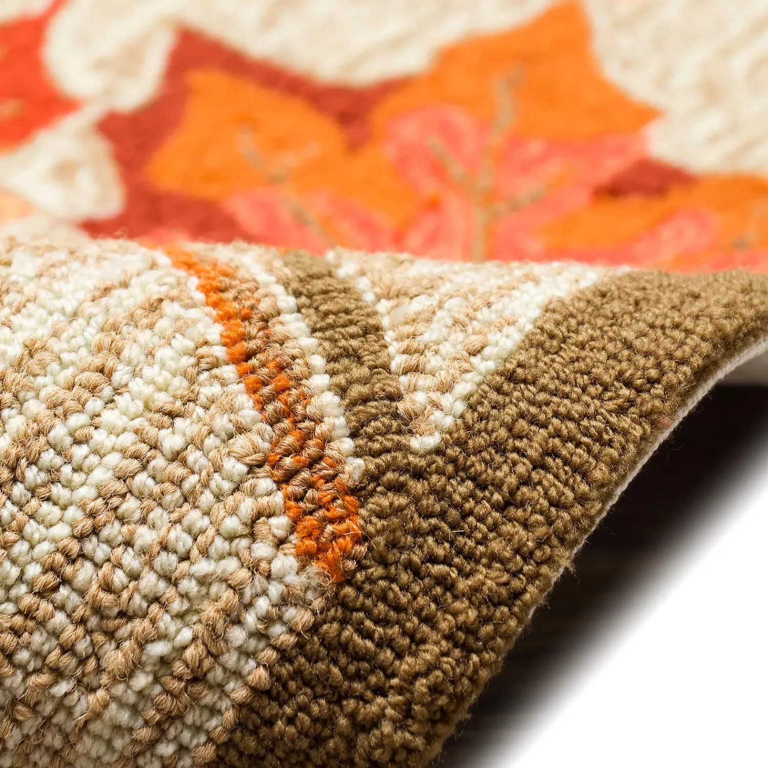 Plow & Hearth Area Rugs>Indoor/Outdoor Falling Leaves Border Rug, 3'6" x 5'6"
