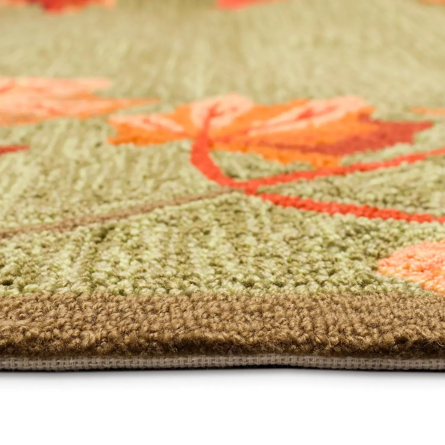 Plow & Hearth Area Rugs>Indoor/Outdoor Falling Leaves Border Rug, 3'6" x 5'6"
