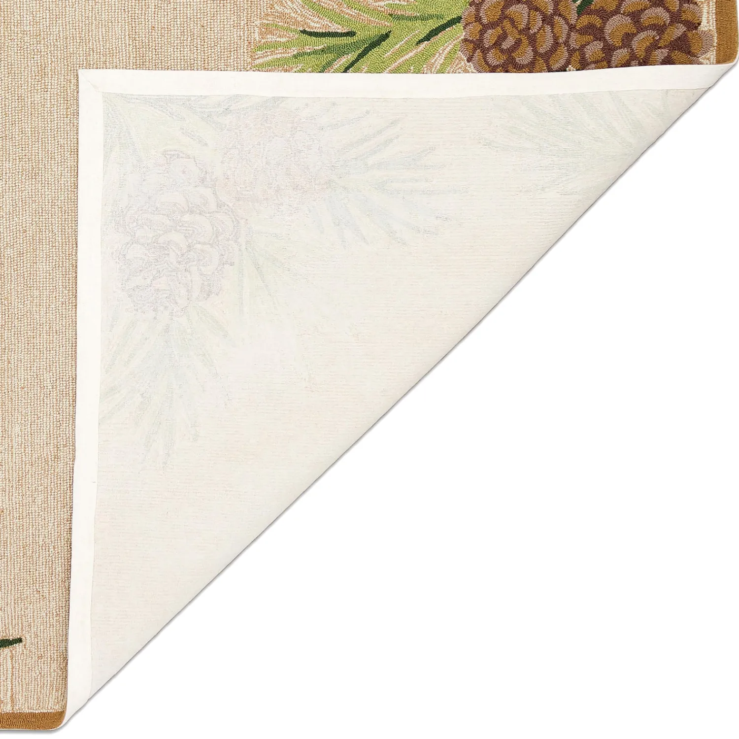 Plow & Hearth Area Rugs>Indoor/Outdoor Forest Lake Border Rug, 7'6" x 9'6" Natural