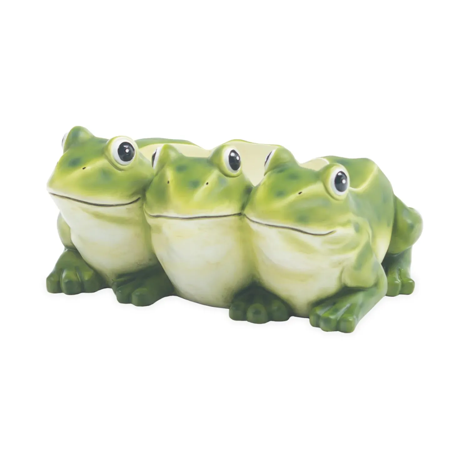 Plow & Hearth Planters & Plant Stands>Indoor/Outdoor Frogs Triplets Planter for Flowers or Herbs