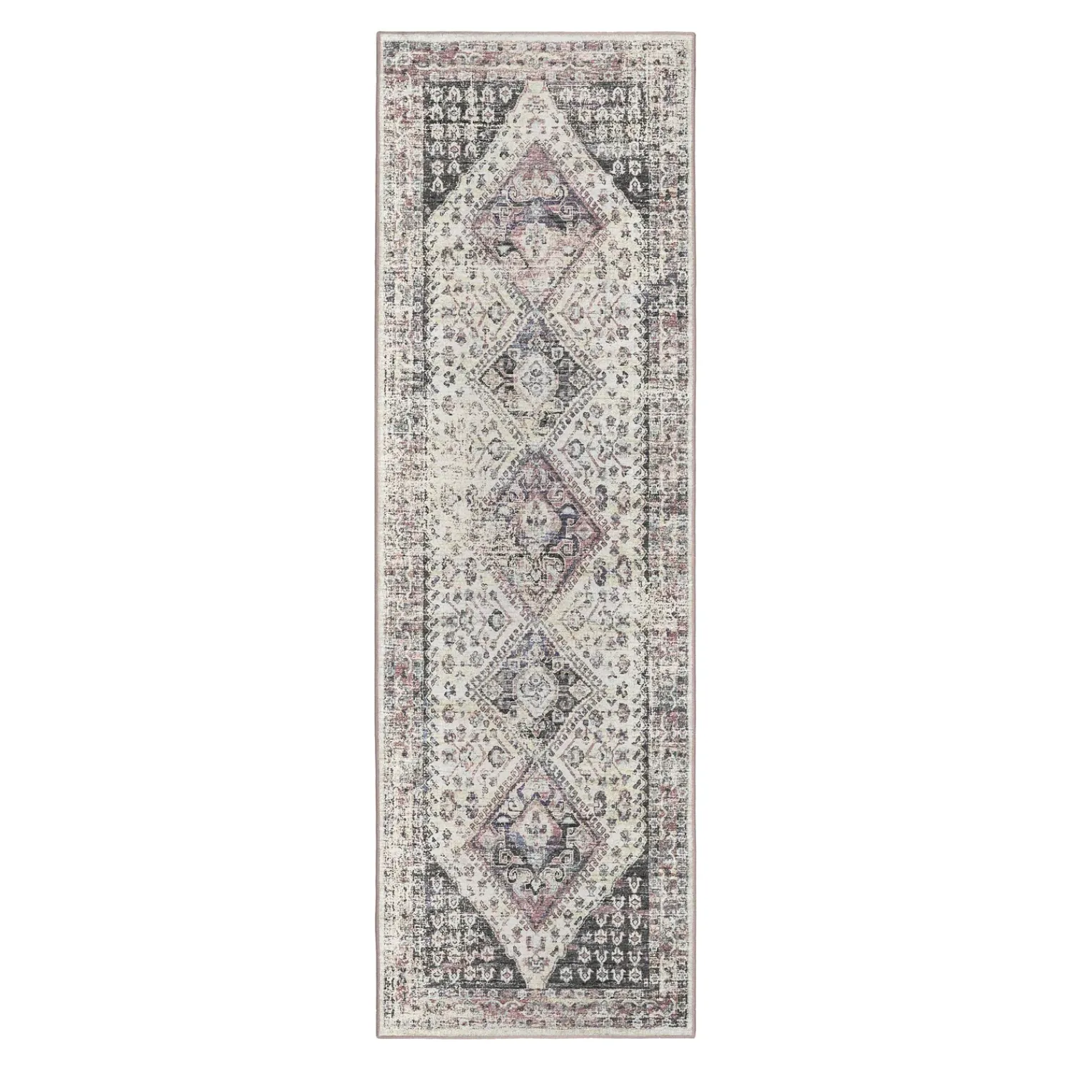 Plow & Hearth Area Rugs>Indoor/Outdoor Graves Mill Harlequin Rug, 2'6" x 8' Runner