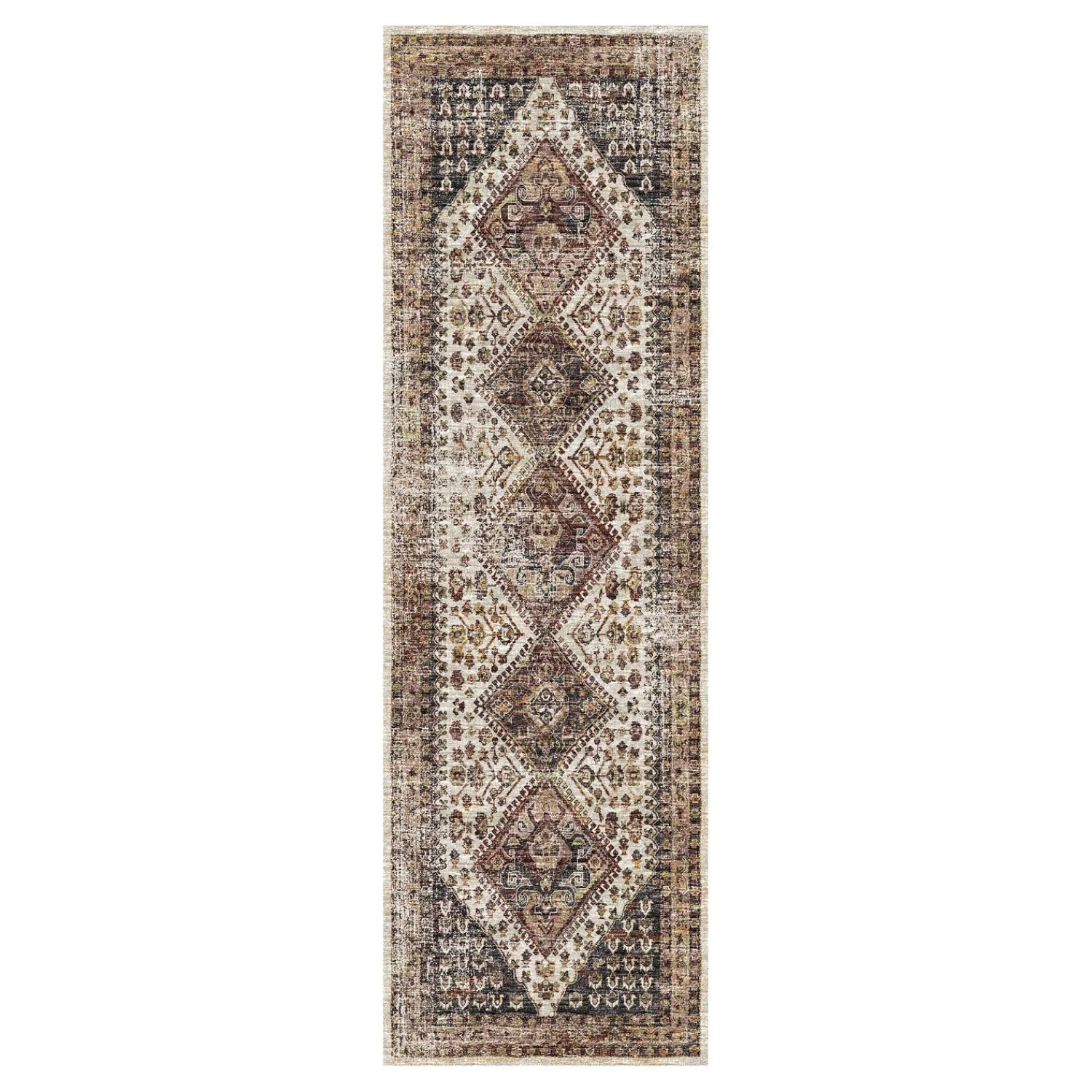Plow & Hearth Area Rugs>Indoor/Outdoor Graves Mill Harlequin Rug, 2'6" x 8' Runner