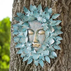 Plow & Hearth Outdoor Wall Art|Wall Art>Indoor/Outdoor Green Man Wall Art