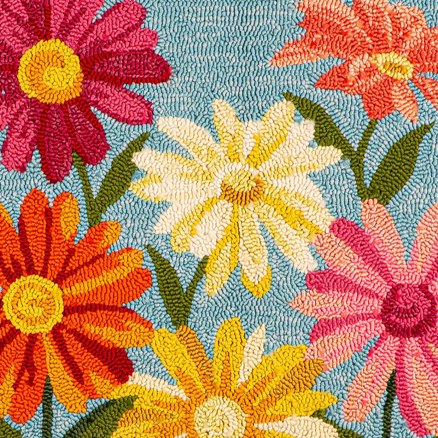 Plow & Hearth Hooked Rugs>Indoor/Outdoor Hand-Hooked Polypropylene Pastel Posies Accent Rug