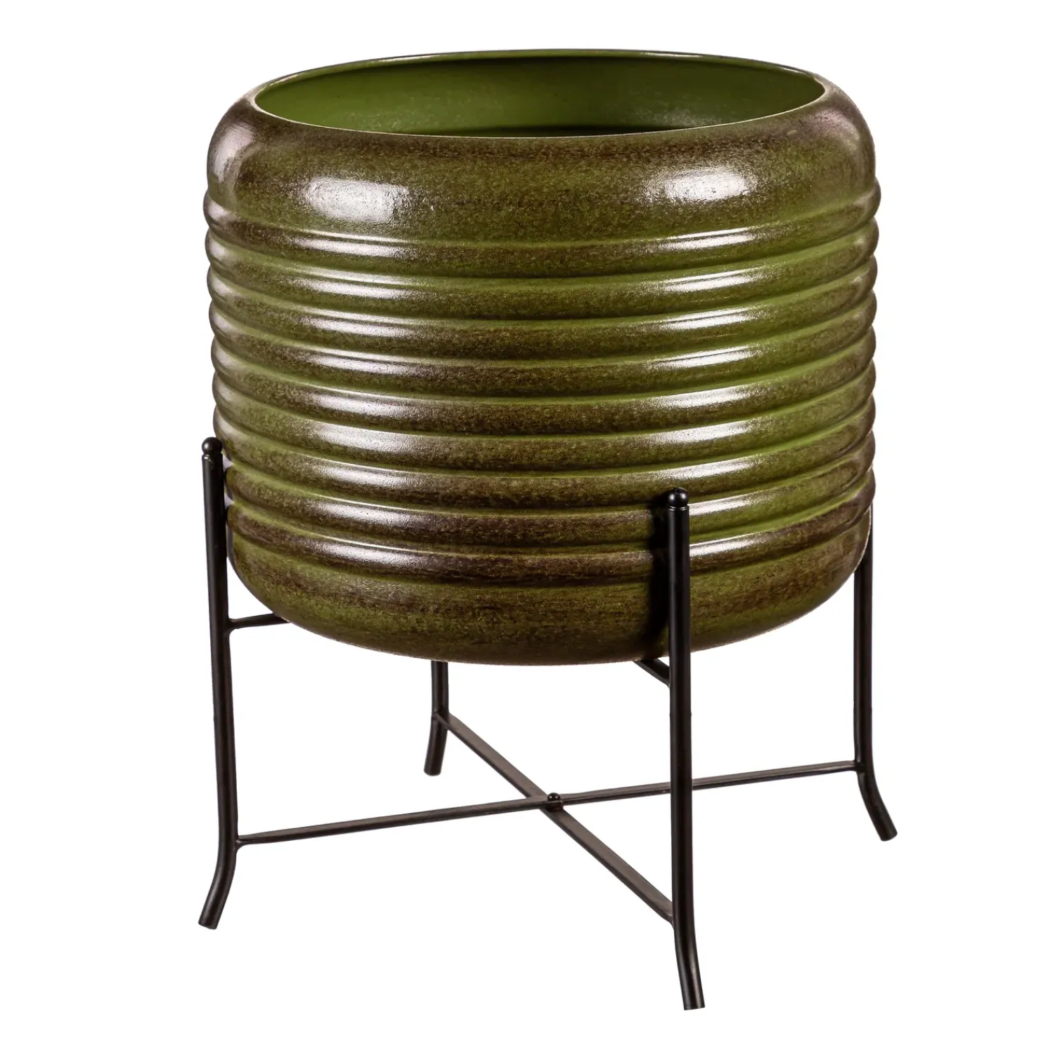 Plow & Hearth Planters & Plant Stands>Indoor/Outdoor Hunter Green Planters, Set of 2