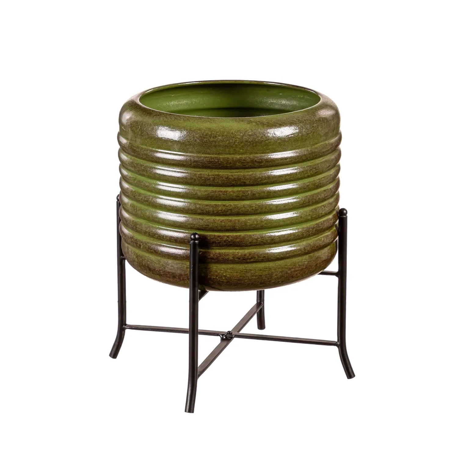 Plow & Hearth Planters & Plant Stands>Indoor/Outdoor Hunter Green Planters, Set of 2