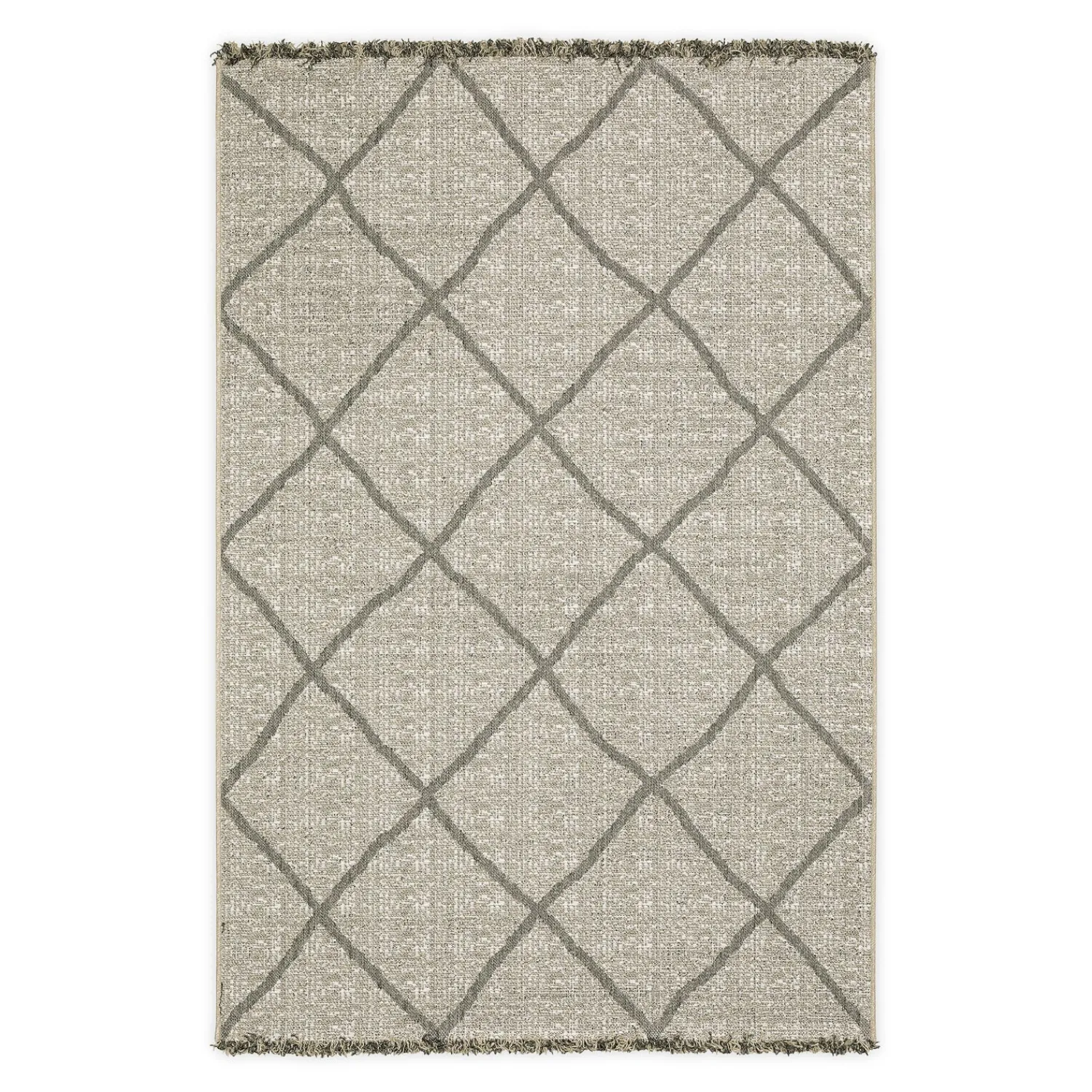 Plow & Hearth Area Rugs>Indoor/Outdoor Huntington Lattice Polypropylene Rug, 9'10" x 12'10"