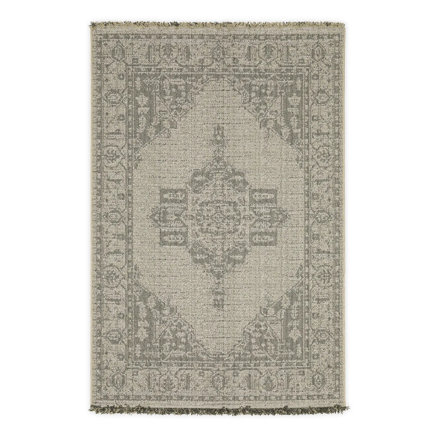 Plow & Hearth Area Rugs>Indoor/Outdoor Huntington Medallion Polypropylene Rug, 1'10" x 7'6"