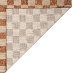 Plow & Hearth Area Rugs>Indoor/Outdoor Hyannis Check Polypropylene Rug Tan