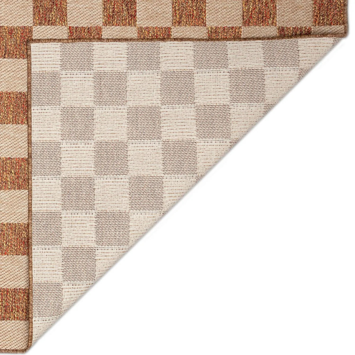 Plow & Hearth Area Rugs>Indoor/Outdoor Hyannis Check Polypropylene Rug Tan