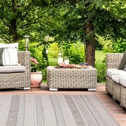 Plow & Hearth Area Rugs>Indoor/Outdoor Kitty Hawk Striped Rug, 5'3" x 7'3"