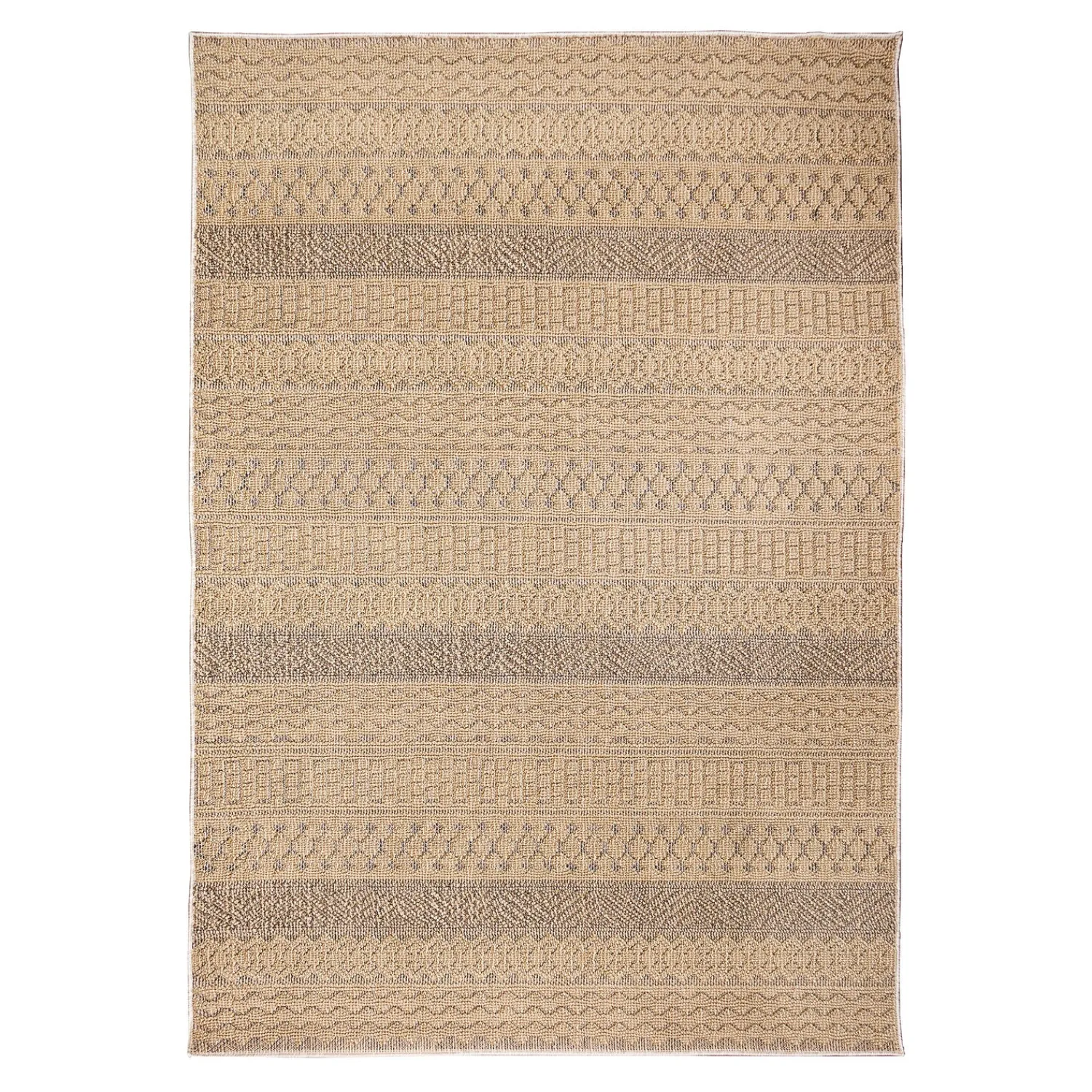 Plow & Hearth Area Rugs>Indoor/Outdoor Kitty Hawk Striped Rug, 5'3" x 7'3"