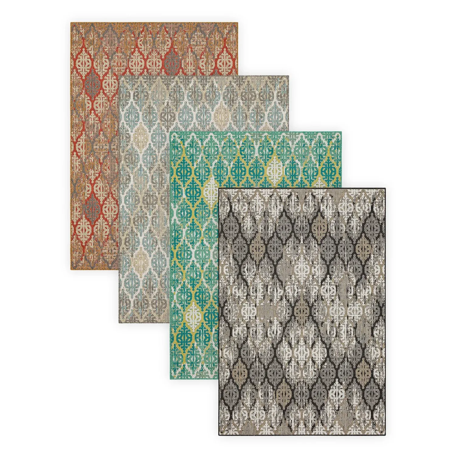 Plow & Hearth Area Rugs>Indoor/Outdoor La Grange Ikat Polypropylene Rug, 5'3" x 7'6"