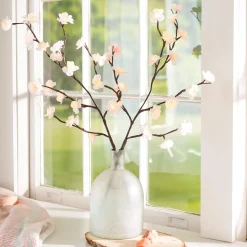 Plow & Hearth Faux Flowers & Plants|Lighted Trees & Garlands>Indoor/Outdoor Lighted Cherry Tree Branches, Set of 2