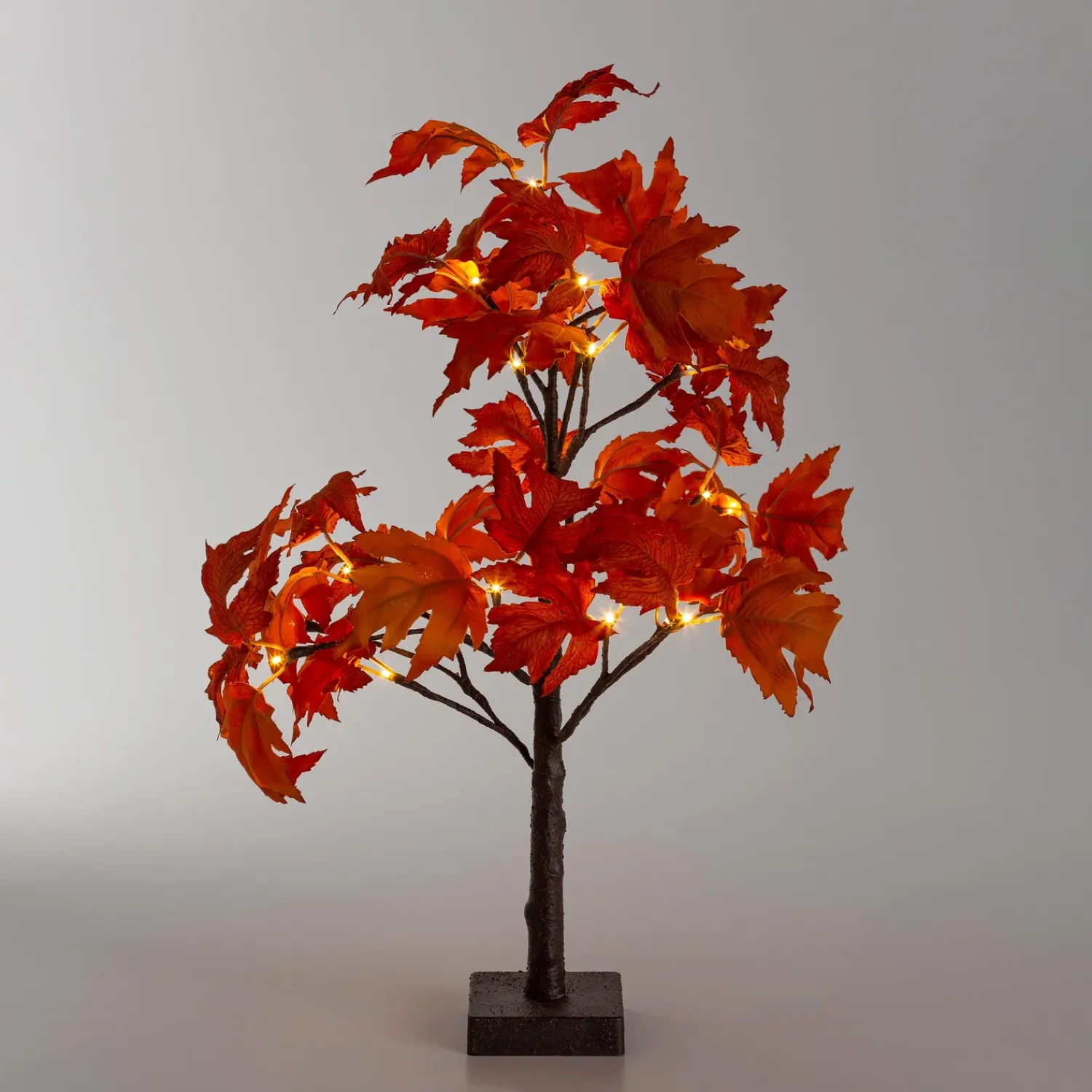 Plow & Hearth Lighted Trees & Garlands>Indoor/Outdoor Lighted Tabletop Red Maple Tree with 20 Lights