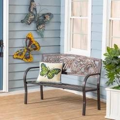 Plow & Hearth Outdoor Wall Art|Wall Art>Indoor/Outdoor Metal Butterfly Wall Art, Set of 2