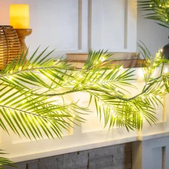 Plow & Hearth Faux Flowers & Plants|Lighted Trees & Garlands>Indoor/Outdoor Micro LED Lighted Palm Garland
