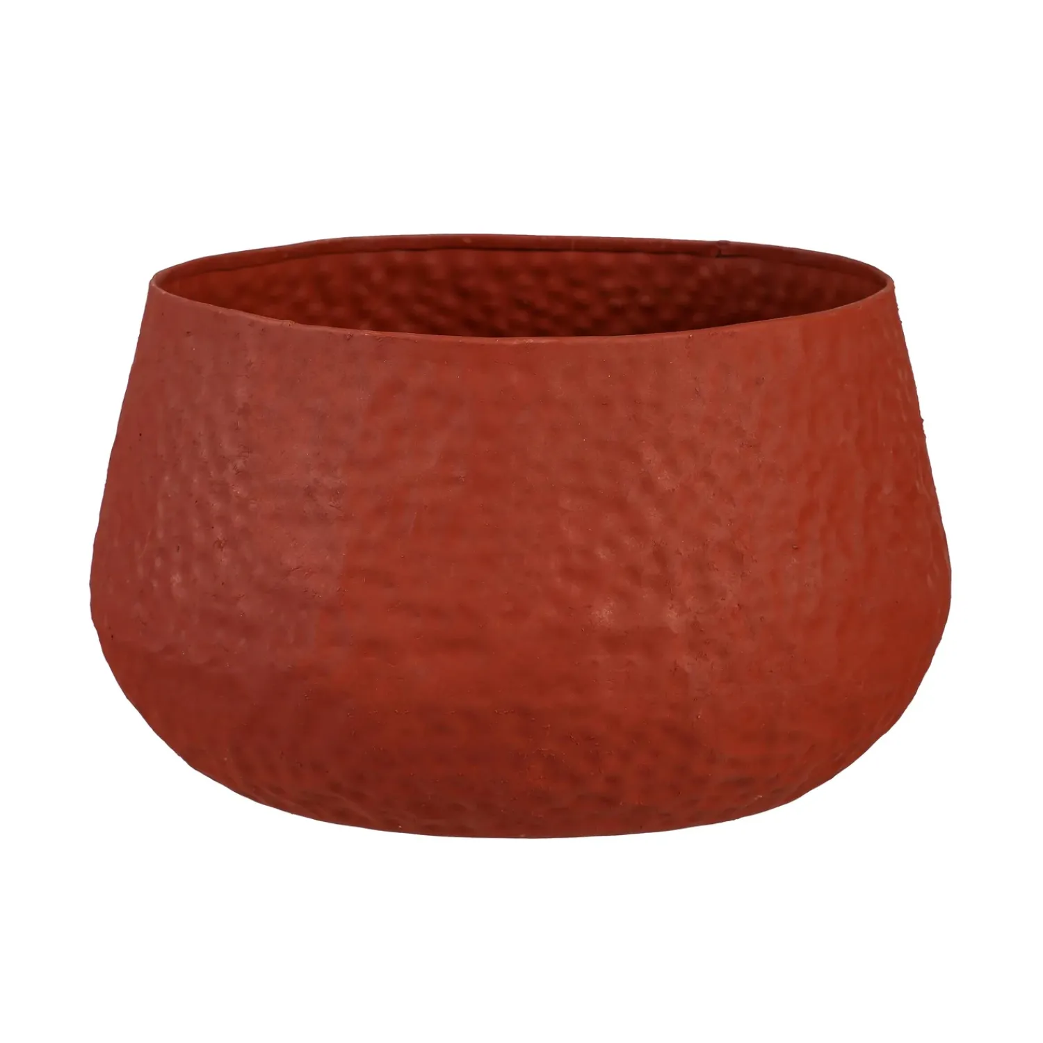 Plow & Hearth Planters & Plant Stands|Planters & Vases>Indoor/Outdoor Nested Metal Planters with Terra Cotta Finish, Set of 2