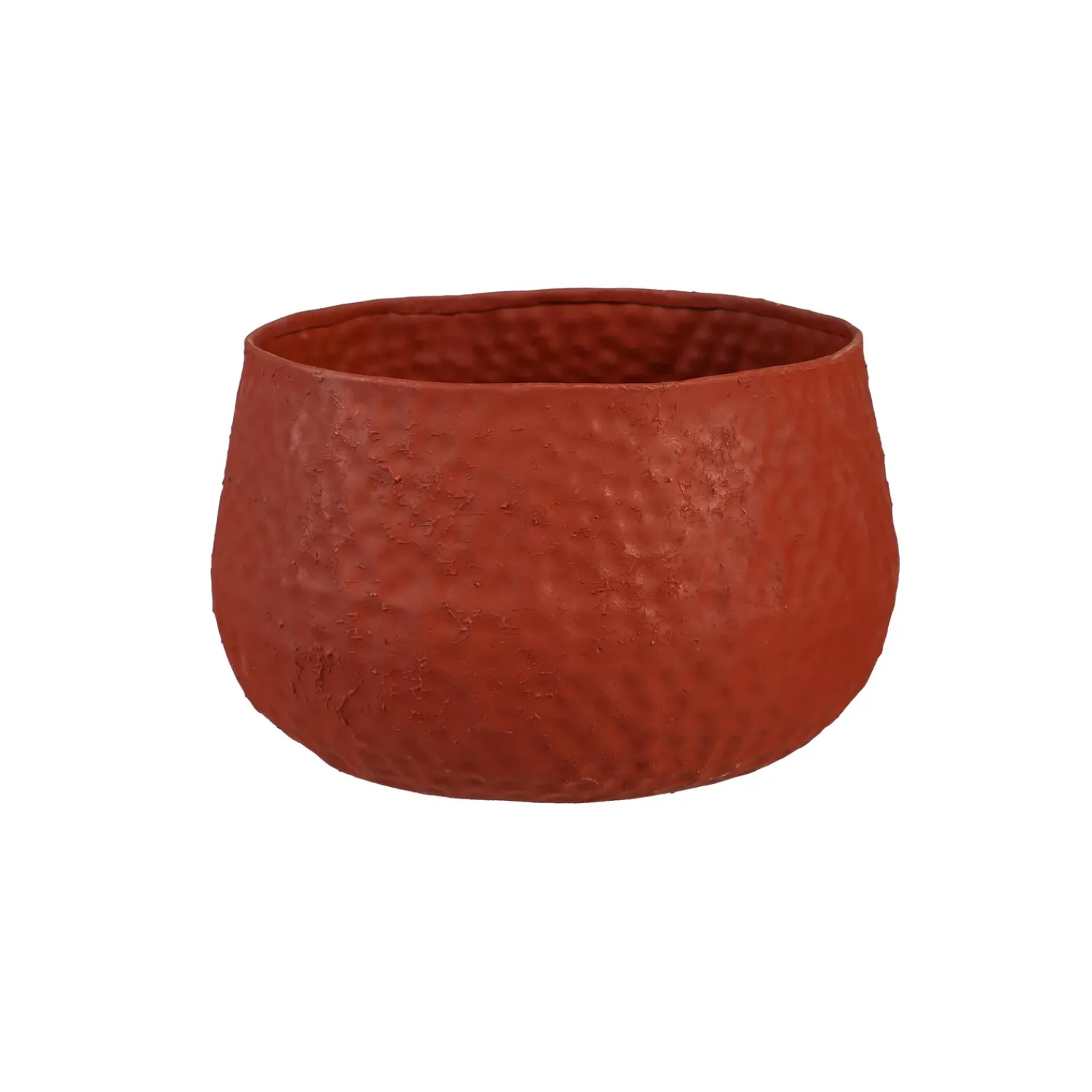 Plow & Hearth Planters & Plant Stands|Planters & Vases>Indoor/Outdoor Nested Metal Planters with Terra Cotta Finish, Set of 2