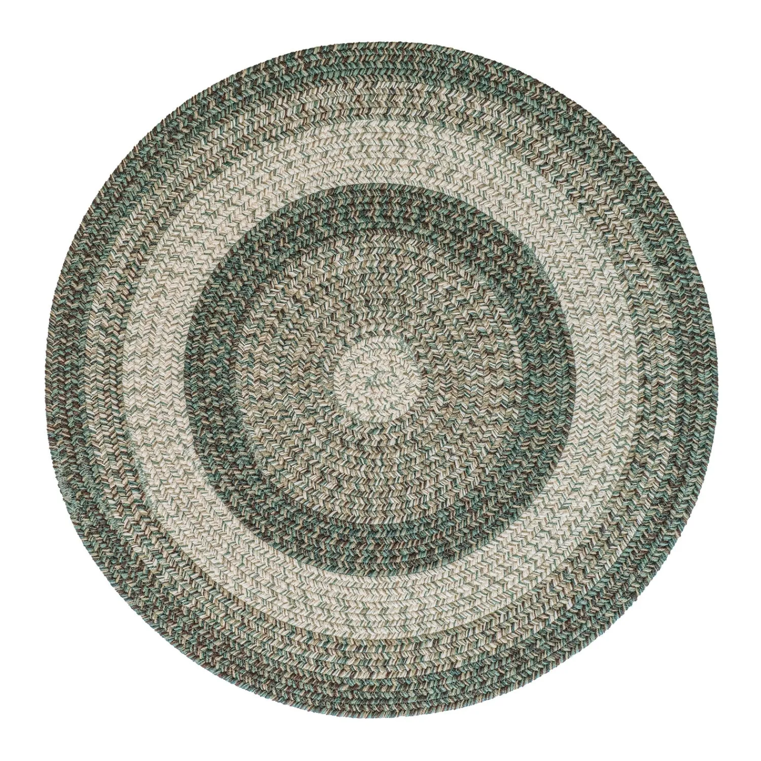 Plow & Hearth Area Rugs>Indoor/Outdoor Oval Woodridge Braided Polypropylene Rug, 5'6" Round