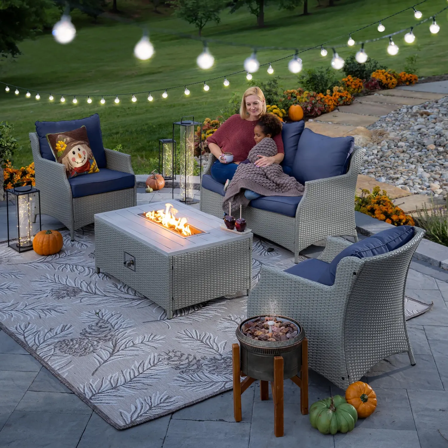 Plow & Hearth Area Rugs>Indoor/Outdoor Pine Grove Rug, 7'10" x 9'10" Neutral