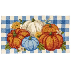 Plow & Hearth Hooked Rugs>Indoor/Outdoor Pumpkin Patch Polypropylene Accent Rug 24"x42"